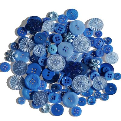 Buttons Galore Treasure Box Fancy Designer Buttons for Sewing and Crafts - 100+ Buttons - Sapphire Quartz Image 1