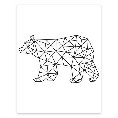 BW Origami Bear 8.5x11 Image 1