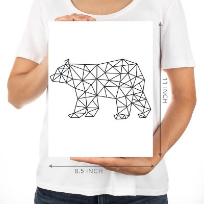 BW Origami Bear 8.5x11 Image 1