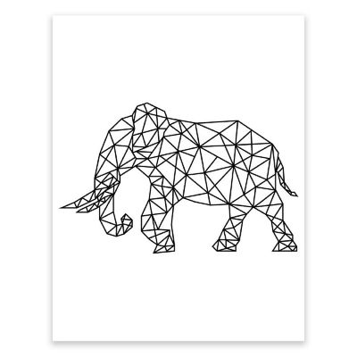 BW Origami Elephant 8.5x11 Image 1