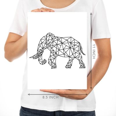 BW Origami Elephant 8.5x11 Image 1