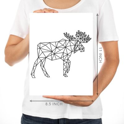 BW Origami Elk Moose 8.5x11 Image 1