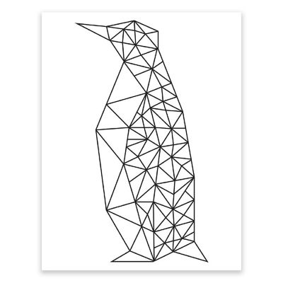 BW Origami Penguin 8.5x11 Image 1