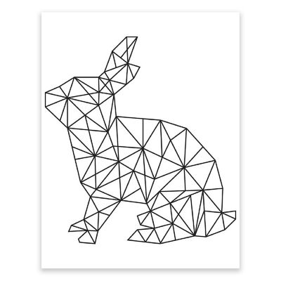 BW Origami Rabbit 8.5x11 Image 1
