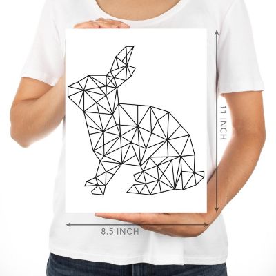 BW Origami Rabbit 8.5x11 Image 1