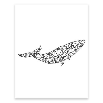 BW Origami Whale 8.5x11 Image 1