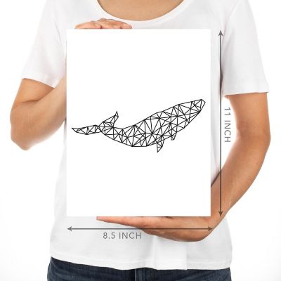 BW Origami Whale 8.5x11 Image 1