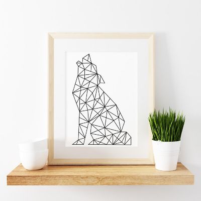BW Origami Wolf 8.5x11 Image 3