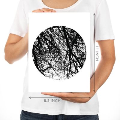 BW Tree Branches Circle 8.5x11 Image 2