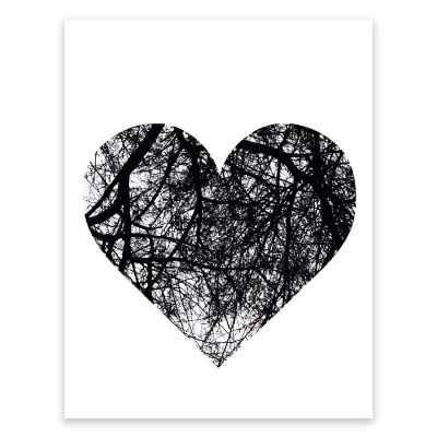 BW Tree Branches Heart 8.5x11 Image 1