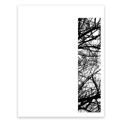 BW Tree Branches Letter I 8.5x11 Image 1