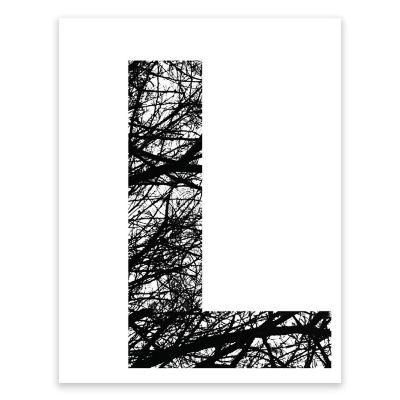 BW Tree Branches Letter L 8.5x11 Image 1