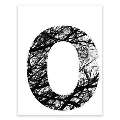 BW Tree Branches Letter O 8.5x11 Image 1