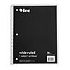 C-Line 1-Subject Notebook, 70 Page, Wide Ruled, Black, Pack of 12 Image 1