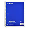 C-Line 1-Subject Notebook, 70 Page, Wide Ruled, Blue, Pack of 12 Image 1