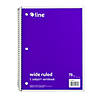 C-Line 1-Subject Notebook, 70 Page, Wide Ruled, Purple, Pack of 12 Image 1