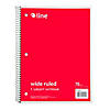 C-Line 1-Subject Notebook, 70 Page, Wide Ruled, Red, Pack of 12 Image 1