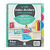 C-Line 5-Tab Poly Index Dividers w/Slant Pocket, Assorted Colors, 5 Per Pack, 6 Packs Image 1