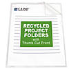 C-Line Recycled Poly Project Folders, Clear, Reduced Glare, 11" x 8-1/2", 25 Per Box, 3 Boxes Image 2