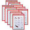 C-Line Reusable Dry Erase Pocket - Study Aid, Neon Red, 9" x 12", Pack of 10 Image 1