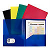 C-Line Two-Pocket Heavyweight Poly Portfolio Folder, Primary Colors, 10 Per Pack, 2 Packs Image 1