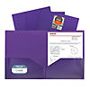 C-Line Two-Pocket Heavyweight Poly Portfolio Folder, Purple, Pack of 25 Image 1