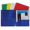 C-Line Two-Pocket Heavyweight Poly Portfolio Folder with Three-Hole Punch, Assorted Primary Colors, 10 Per Pack, 2 Packs Image 1