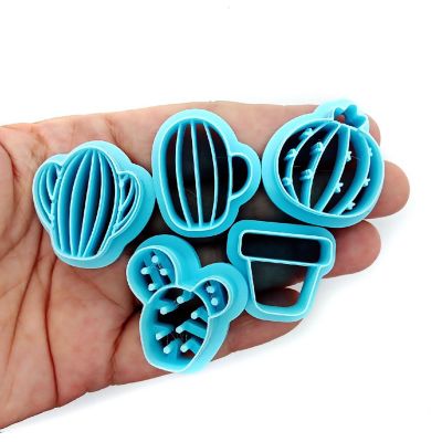 Cactus Clay Cutter Set, 4 Cacti and Pot, 5 pcs Image 1