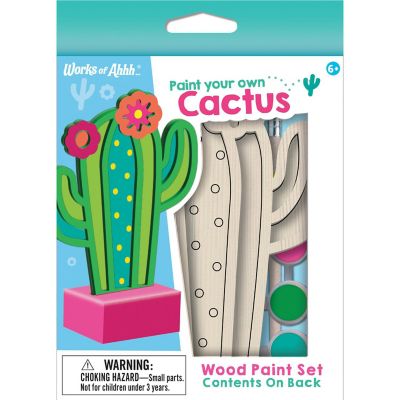 Cactus Wood Craft &amp; Paint Kit Image 1