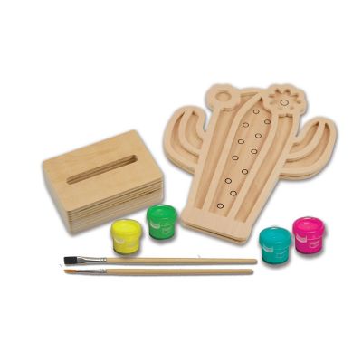 Cactus Wood Craft &amp; Paint Kit Image 2