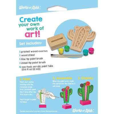 Cactus Wood Craft &amp; Paint Kit Image 3