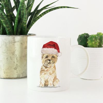 Cairn Terrier Santa Hat Ceramic Mug Image 1