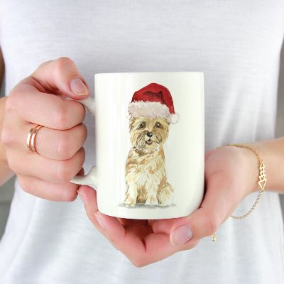 Cairn Terrier Santa Hat Ceramic Mug Image 1