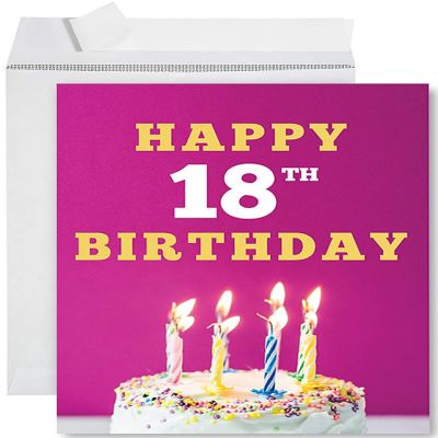 Cake Design 18th Jumbo Card 8.5x11IN Image 1