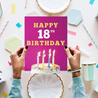 Cake Design 18th Jumbo Card 8.5x11IN Image 1