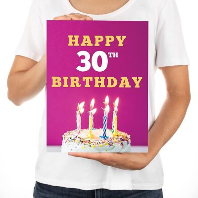 Cake Design 30th Jumbo Card 8.5x11IN Image 3