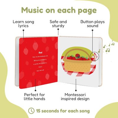 Cali's Books Colors Songs Learning Sound Book  Preschool Toy Image 1