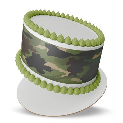 Camo Edible Cake Topper Border Strips Image 1