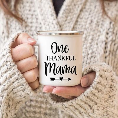 Campfire Mug One Thankful Mama/Kid 2pk Image 1