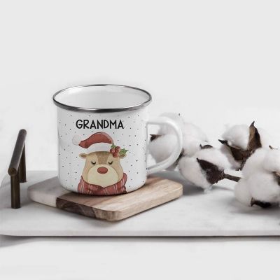 Campfire Mug Reindeer/Holly, Grandma Image 1