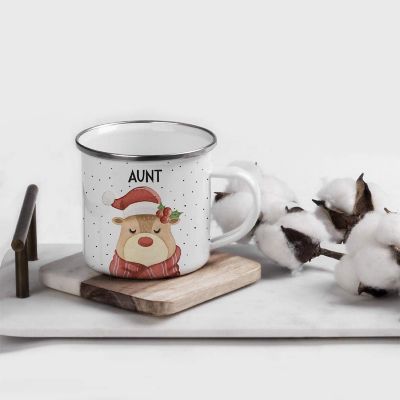 Campfire Mug Reindeer with Holly, Aunt Image 1