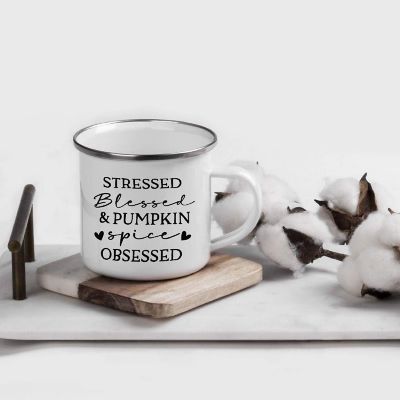Campfire Mug Stressed Blessed &amp; Pumpkin Image 1