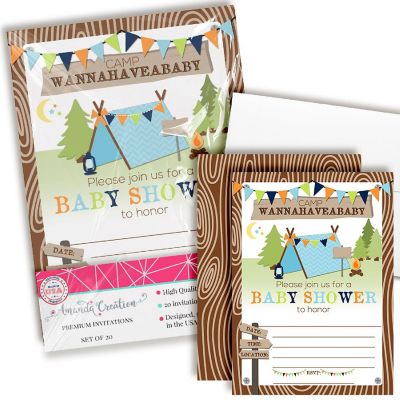 Camping Baby Shower Invitations (Boy) Image 1