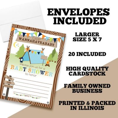 Camping Baby Shower Invitations (Boy) Image 1
