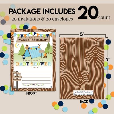 Camping Baby Shower Invitations (Boy) Image 2