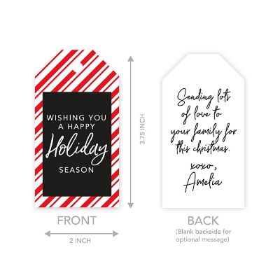 Candy Cane Striped Christmas To/From Tag Image 1