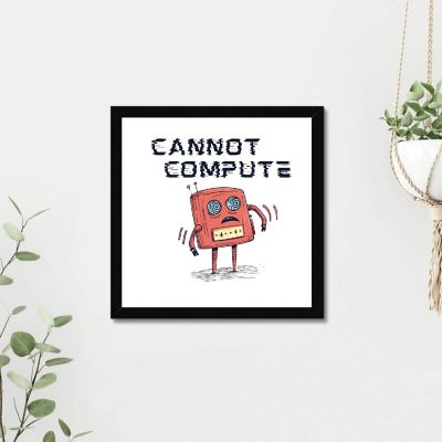 Cannot Compute Framed Canvas by Dancing Littles Jungle - Size 16x24 Inch Image 1