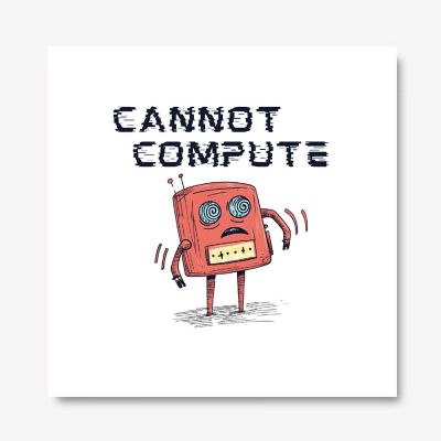 Cannot Compute Gallery Wrapped Canvas by Dancing Littles Jungle - Size 18x24 Inch Image 1