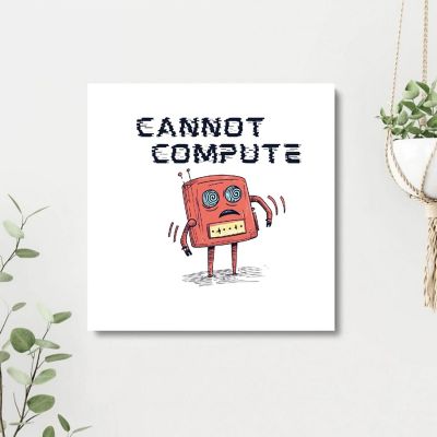 Cannot Compute Gallery Wrapped Canvas by Dancing Littles Jungle - Size 18x24 Inch Image 1