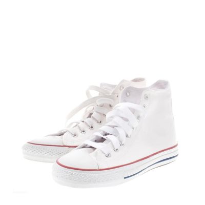 Canvas High Top Sneaker/Shoes - Adult/Unisex - White - Size 11 - Pair Image 1